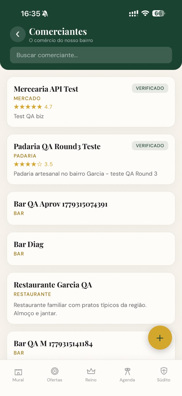 Tela do app Reino do Garcia (1)